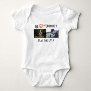 ICH LIEBE MEIN DADDY BABY SCHLIESSEN CUSTOM-FOTO STRAMPLER