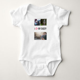 ICH LIEBE MEIN DADDY BABY SCHLIESSEN CUSTOM-FOTO STRAMPLER