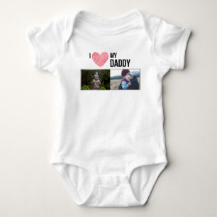 ICH LIEBE MEIN DADDY BABY SCHLIESSEN CUSTOM-FOTO STRAMPLER