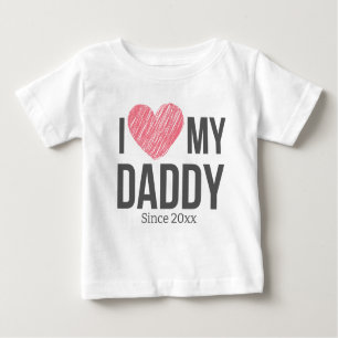 ICH LIEBE MEIN DADDY BABY SCHLIESSEN CUSTOM TEXT BABY T-SHIRT