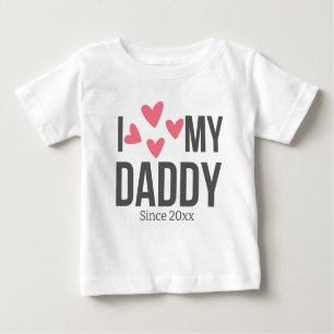 ICH LIEBE MEIN DADDY BABY SCHLIESSEN CUSTOM TEXT BABY T-SHIRT
