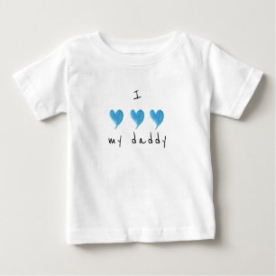 Ich Liebe mein Daddy Blue Heart Baby T-shirt