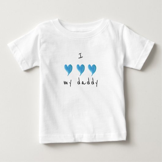 Ich Liebe mein Daddy Blue Heart Baby T-shirt (Vorderseite)