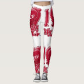 Ich Liebe mein Daddy Red Hearts Leggings (Vorderseite)