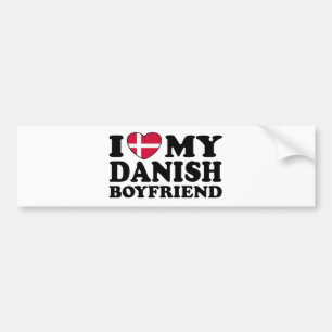 Ich Liebe Mein dänischer Freund Autoaufkleber