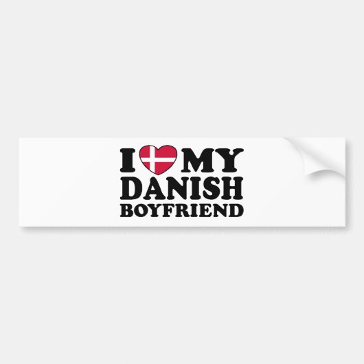 Ich Liebe Mein dänischer Freund Autoaufkleber (Vorne)
