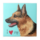 Ich Liebe mein Deutscher Hirte Fliese (Vorderseite)