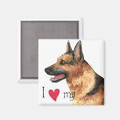 Ich Liebe mein Deutscher Hirte Magnet (Vorderseite/Rückseite)