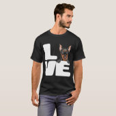 Ich Liebe mein deutscher Pinscher Hund T-Shirt (Vorne ganz)