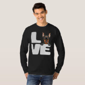 Ich Liebe mein deutscher Pinscher Hund T-Shirt (Vorne ganz)