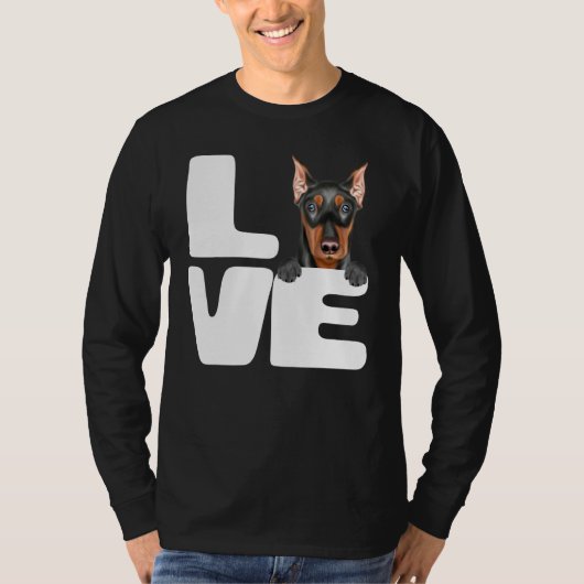 Ich Liebe mein deutscher Pinscher Hund T-Shirt (Vorderseite)