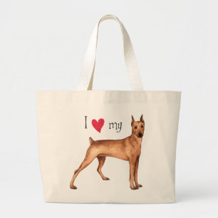 Ich Liebe mein deutscher Pinscher Jumbo Stoffbeutel