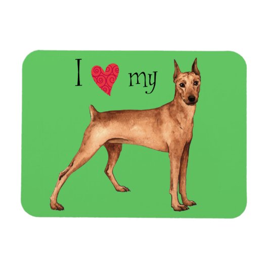 Ich Liebe mein deutscher Pinscher Magnet (Horizontal)