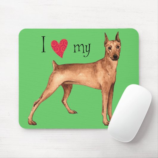 Ich Liebe mein deutscher Pinscher Mousepad (Mit Mouse)