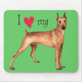 Ich Liebe mein deutscher Pinscher Mousepad (Vorne)