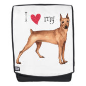 Ich Liebe mein deutscher Pinscher Rucksack (Vorderseite)