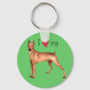 Ich Liebe mein deutscher Pinscher Schlüsselanhänger