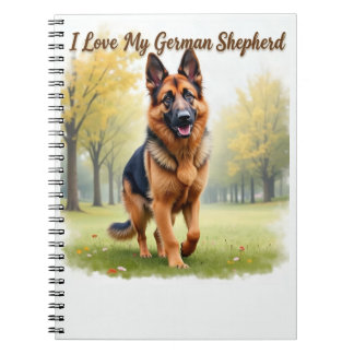 Ich liebe mein Deutscher-Schaferhund-Notizbuch Notizblock