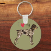 Ich Liebe mein deutsches Drahthaar Pointer Schlüsselanhänger (Vorderseite)