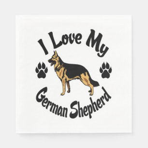 Ich Liebe mein Deutsches Shepherd Tee Shirt Serviette