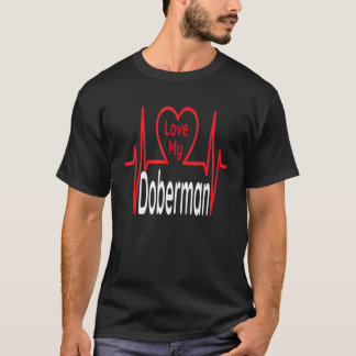 Ich Liebe mein Doberman Dog Welpenkaninchen T-Shirt