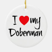 Ich Liebe Mein Doberman Keramikornament (Hinten)