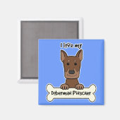 Ich Liebe Mein Doberman Magnet (Vorderseite/Rückseite)