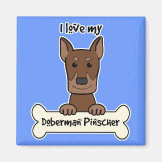 Ich Liebe Mein Doberman Magnet