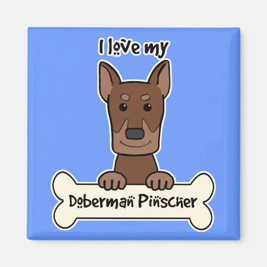 Ich Liebe Mein Doberman Magnet (Vorne)