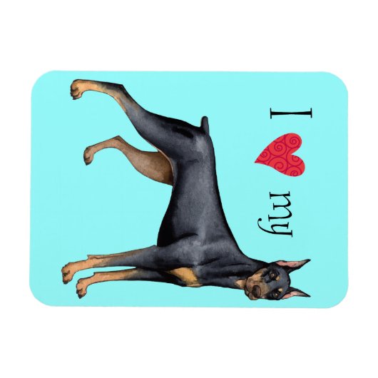 Ich Liebe mein Doberman Magnet (Horizontal)