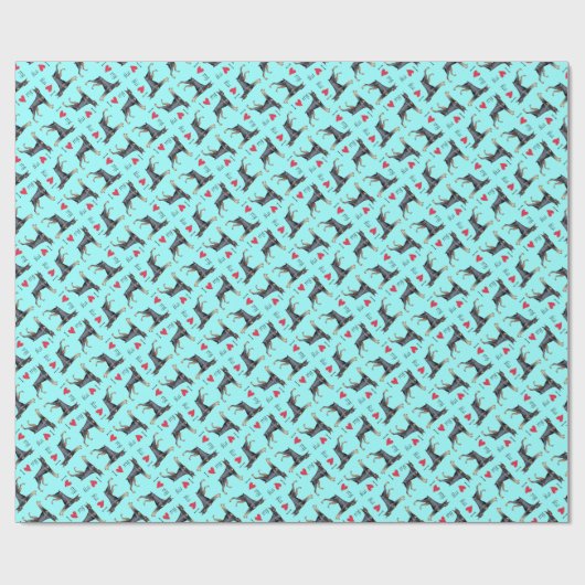 Ich Liebe mein Doberman Pinscher Geschenkpapier (Flach)