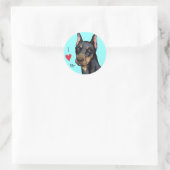 Ich Liebe mein Doberman Runder Aufkleber (Tasche)