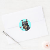 Ich Liebe mein Doberman Runder Aufkleber (Umschlag)