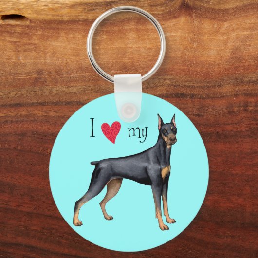 Ich Liebe mein Doberman Schlüsselanhänger (Vorderseite)