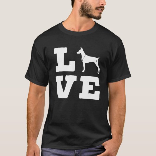 Ich Liebe mein Doberman Süße Tier Hund T-Shirt (Vorderseite)