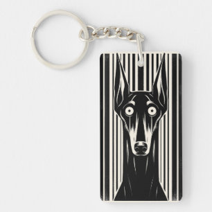 Ich liebe mein Dobermann Grusel Vintage Gothic Äst Schlüsselanhänger