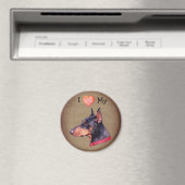 Ich liebe mein Dobermann Pinscher-Hund Magnet (In Situ (Geschirrspüler))