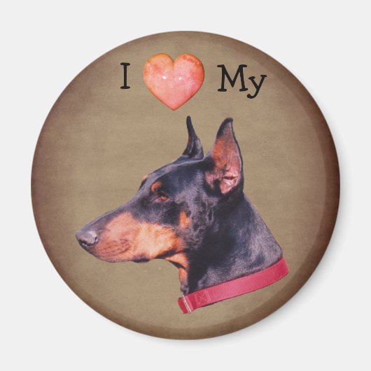 Ich liebe mein Dobermann Pinscher-Hund Magnet (Vorne)
