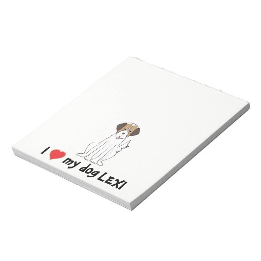 Ich Liebe mein Dog Notepad Notizblock (Rotiert)
