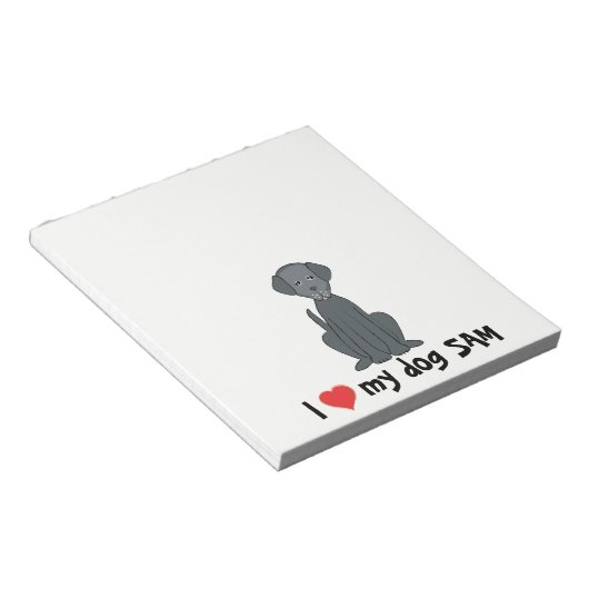 Ich Liebe mein Dog Notepad Notizblock (angewinkelt)