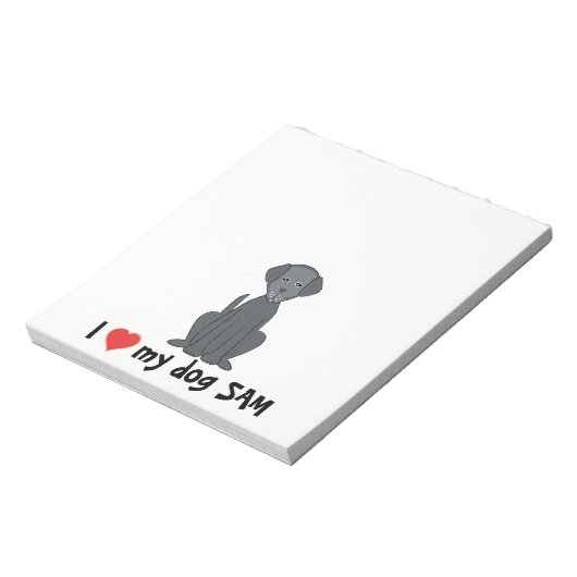 Ich Liebe mein Dog Notepad Notizblock (Rotiert)