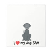Ich Liebe mein Dog Notepad Notizblock (Vorderseite)
