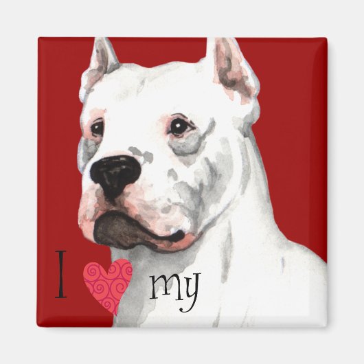 Ich Liebe mein Dogo Argentino Magnet (Vorne)