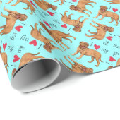 Ich Liebe mein Dogue de Bordeaux Geschenkpapier (Rolleneckpunkt)