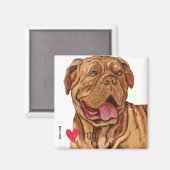 Ich Liebe mein Dogue de Bordeaux Magnet (Vorderseite/Rückseite)