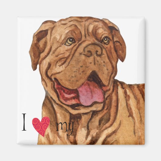Ich Liebe mein Dogue de Bordeaux Magnet (Vorne)
