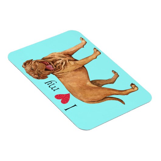 Ich Liebe mein Dogue de Bordeaux Magnet (Rechte Seite)