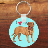 Ich Liebe mein Dogue de Bordeaux Schlüsselanhänger (Vorderseite)
