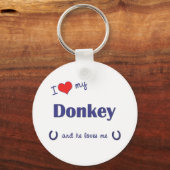 Ich Liebe Mein Donkey (männlicher Donkey) Schlüsselanhänger (Vorderseite)