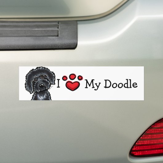 Ich Liebe mein Doodle Black Labradoodle Autoaufkleber (Auf Auto)